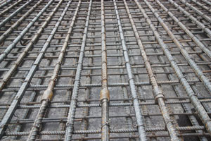 base slab with upsetting rebar coupler