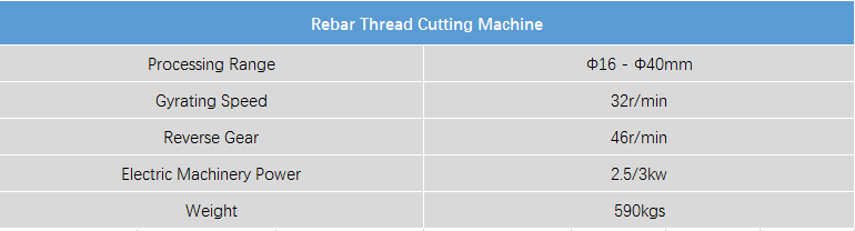 Rebar Thread Cutting Machine Paramters