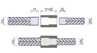 Rebar Installation - Transition Upsetting Coupler