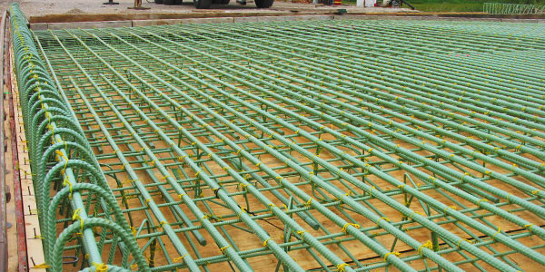 exoxy coated rebar jobsite