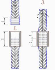 rebar installation - Flared Upsetting Coupler